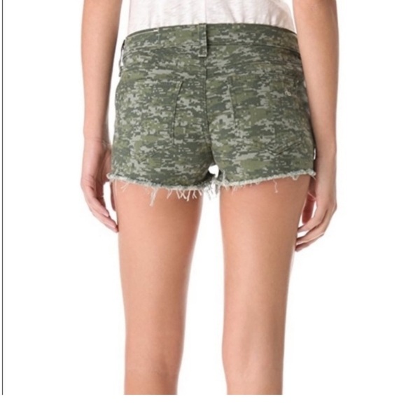 Rag & Bone jean shorts low rise camouflage green size 27 - Picture 5 of 10